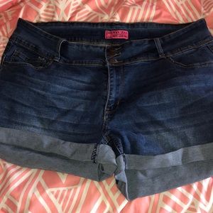 Plus size denim shorts